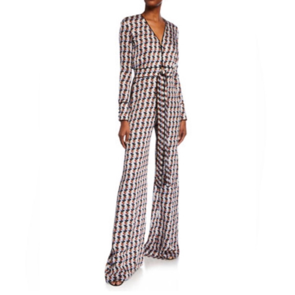 Alexis Yarra Printed Long Sleeve tie front jumpsuit